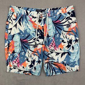 Abercrombie & Fitch Mens Board Shorts 36 Blue Colorful Swim Trunks Mesh Lined